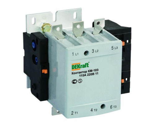 Контактор КМ-103 150А 220В AC3 1НО+1НЗ DEKraft 22152DEK
