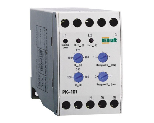 Реле контроля фаз РК-101 380В тип 01 DEKraft 23300DEK