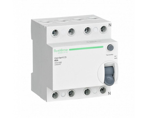 Выключатель дифференциального тока (УЗО) 4п 40А 300мА тип AC City9 Set 400В SE C9R66440